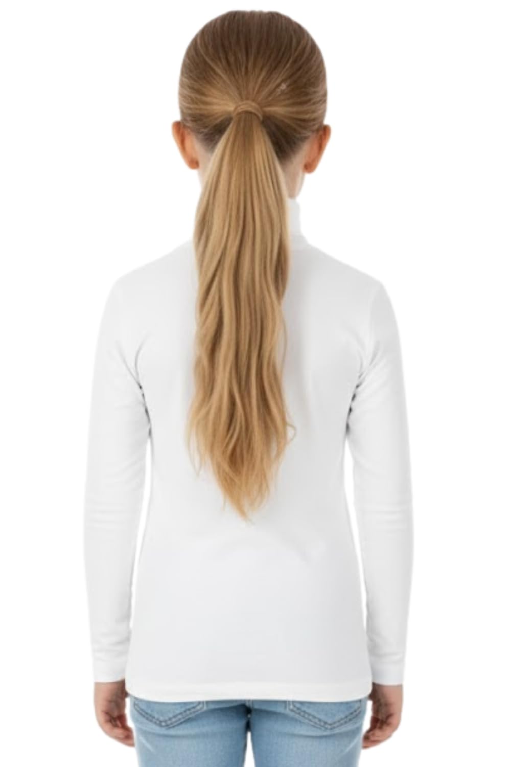 STAR FASHION Haut uni à col roulé et manches longues pour enfants - Tailles 5/6, 7, 8, 9/10, 11/12 et 13 ans