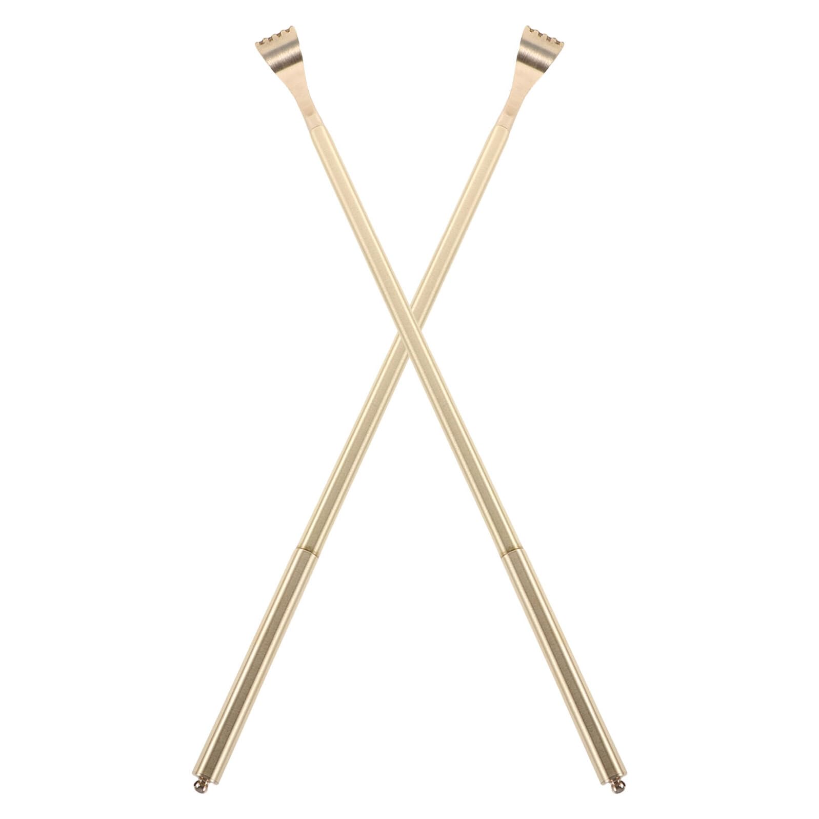 2piezas Rascadores de Espalda de Latón para Adultos Cepillo para Aliviar la Picazón Rascador de Varilla Chino Manual Portátil para Uso Baño o Dormitorio