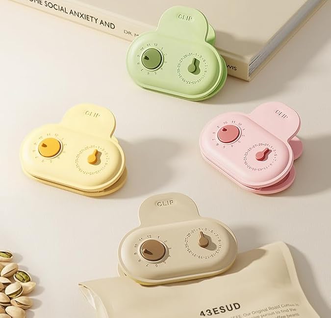 Chip Clips with Magnet£¬Record Time Design£¬Fridge Magnets Chip for Food Storage, Sealing Bag Packages Home Kitchen Organization Accessories