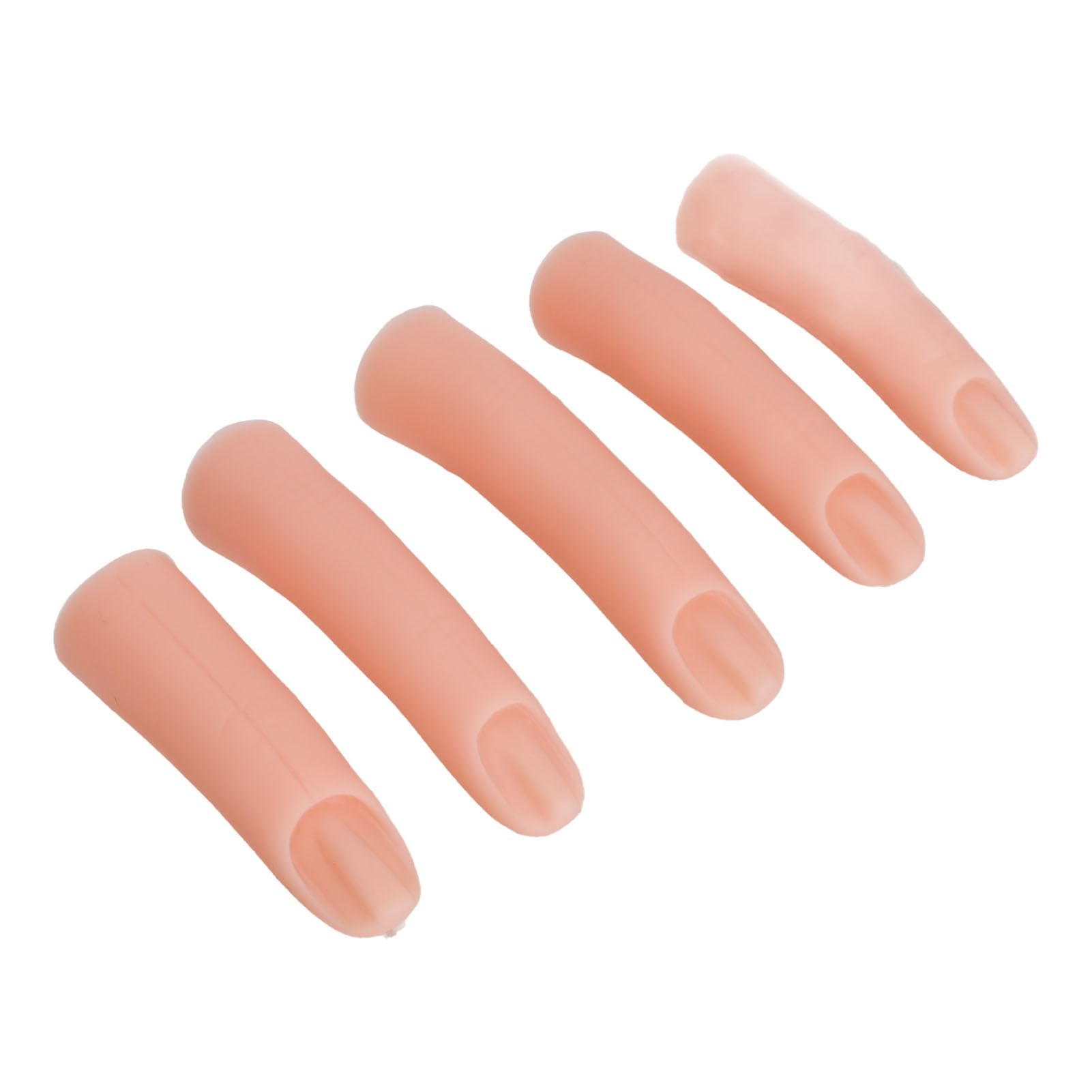 5pcs Silicone Practice Fingers for Acrylic Nails Gel Nail Art Practice Manicure False Fingers Fake Finger