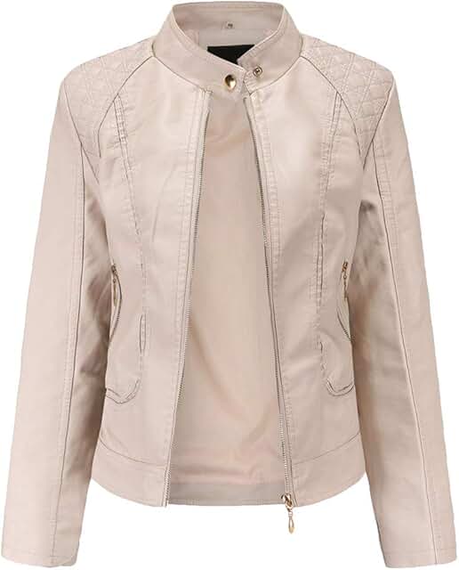 Amazon.es chaqueta cuero mujer Beige