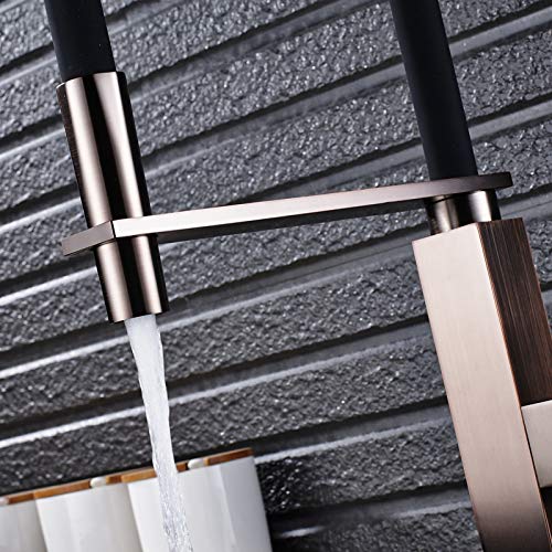 Grifo para ollas de cocina de latón antiguo de pared plegable con doble articulación 3