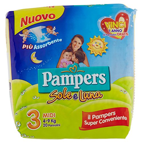 Pampers - Sole e Luna - Pañales - Talla 3 (4 - 9 kg) - 20 pañales