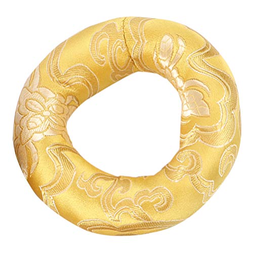 Milisten 1Pcs Tibetan Singing Bowl Cushion Round Cushion Pillow Handmade Singing Bowl Holder Pillow for Meditation Singing Bowls, Random Color (10X10X2.5CM)