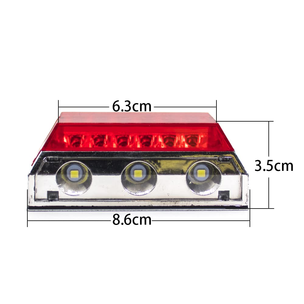 10 sztuk 12-24V 15 boczne światło obrysowe samochodu światła zewnętrzne kwadratowe ostrzegawcze lampka sygnalizacyjna dla RV Auto ciężarówka z przyczepą(10x red)