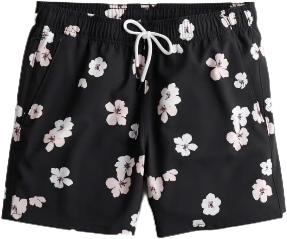 ホリスター 水着 トランクス ブラック 花柄