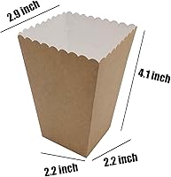 Vista 2 de We Moment Caja de papel kraft para palomitas de maíz, contenedor de cartón para palomitas de maíz, para fiestas, paquete de 36