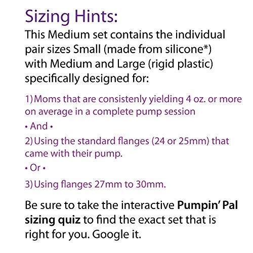 Pumpin Pal Breast Pump Flanges Set Medium S M L Pairs For Medela 