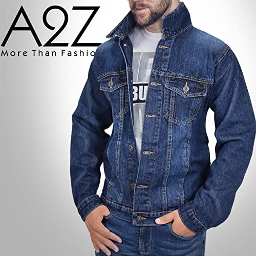 Image of A2Z Mens Jacket Fashion Denim Jacket Jeans Long Sleeves Coat Lightweight Comfortable Mens Small, Medium, Large XL XXL 3XL