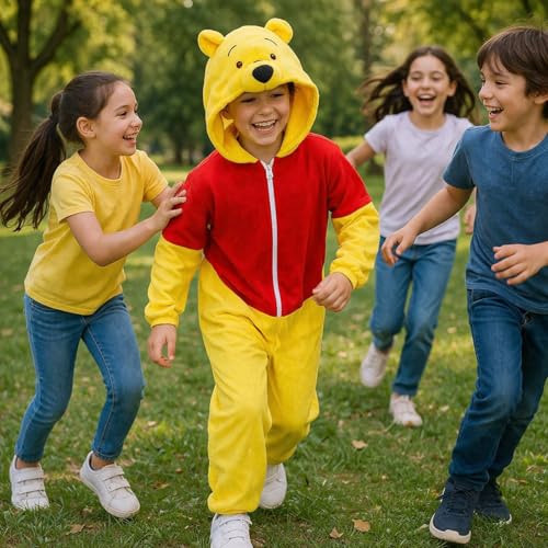 Image of Raj Costume Animal Fancy Dress Costume for Boys & Girls | Hooded Full Body Wildlife Zoo Animal Jumpsuit | Soft Costume for School Function, Fancy Dress, Halloween, Birthday, Cosplay & Role Play