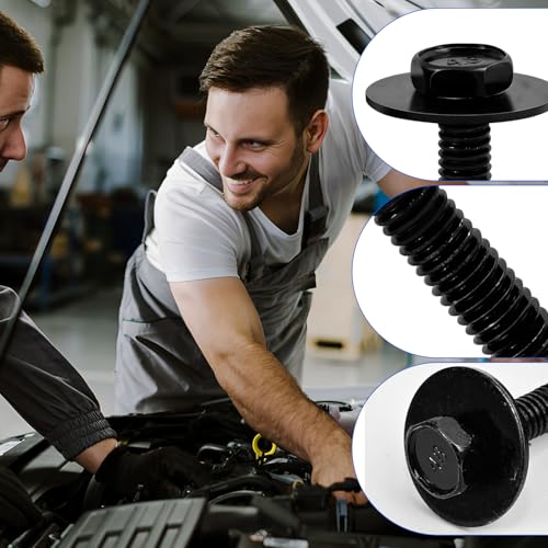 Image of 20pcs M6-1.0 Hex Head Sems Body Bolts with for Bumper Fender Splash | Shield Under Cover Hood M6 Bolt M6x1.0