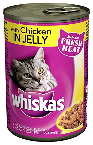 Whiskas 1+ Wet Cat Food Tin with Chicken in Jelly 390gX12 | 390g x 12