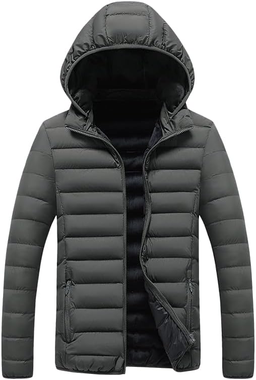 Men's winter imitation down jacket, thickened and warm, fashionable trend, detachable hat jacket