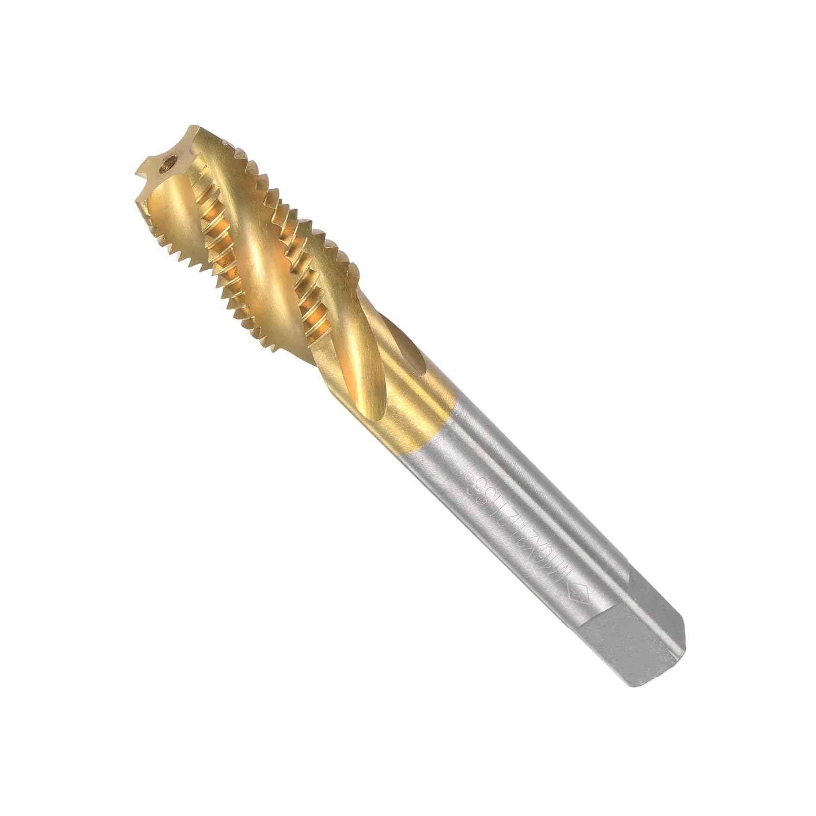 Unifizz M16 x 2 Spiral Flute Tap, HSS (High Speed Steel) Titanium Coated Metric Hand Machine Screw Tap 4 Flutes Tapping Tool H2 Tolerance, for Tapping Blind Holes