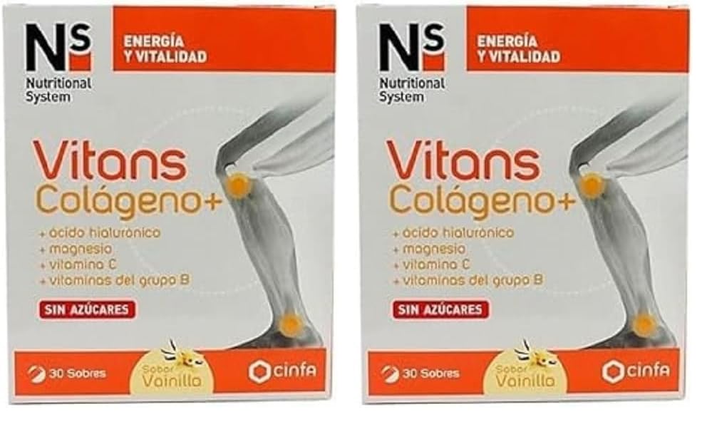 N+S VITANS COLAGENO+ VAINILLA 30 SOBRES PARA2, blanco (Paquete de 2)