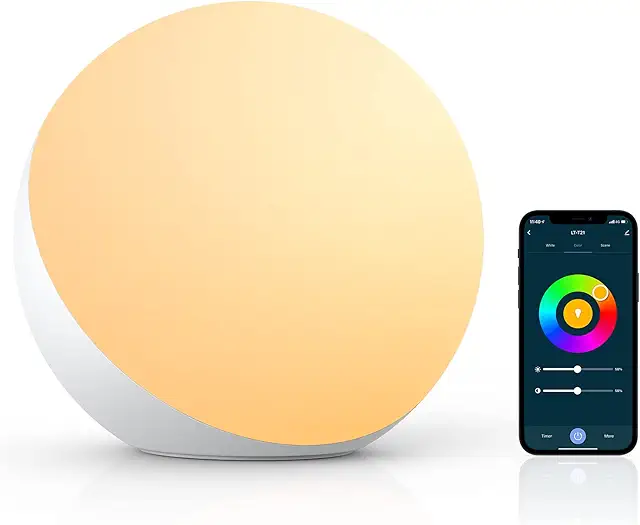 Hifree Smart LED Nachttischlampe - Kogle Lampe mit Alexa & Google Assistant