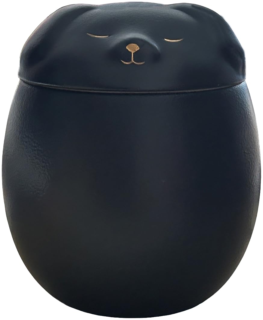 Generisch Hundeurne, ≤10kg Haustierurnen für Hunde, Haustiereinäscherung, Hundeurnen für Asche, Urnen für Hundeasche (Schwarz, Klein Geeignete Asche ≤10kg (Keine Knochen) SH