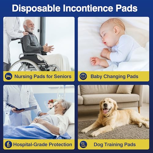 Image of MKISS Bed Pads Disposable 36 inch x 36 inch 100 Count, Extra Large Incontinence Underpads, Leak-Proof & Quick-Drying Disposable Pee Pads for Elderly, Adults, Kids, Puppy Training