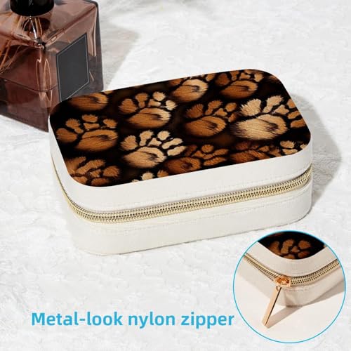 Boîte à bijoux portable marron pour bagues et colliers - 7