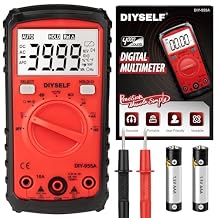 DIYSELF Multimeter, 4000 Counts Auto-Ranging Multimeter Tester, Non-Contact Volt Meter, Digital Multimeter for DC/AC Voltage, Capacitance, Resistance, Continuity, Voltage Meter, Capacitor Tester