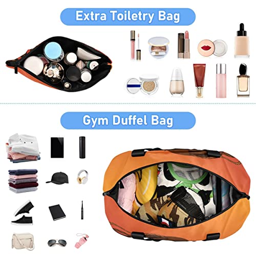 Gym Bag Sports Travel Duffel Bag Weekender Overnight Bag with Wet Pocket Shoes Compartment and Toiletry Bag African American Woman for Travel, Business,Gym, Yoga4