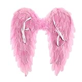 Feather Halloween Decoration Scene Layout Angel Wings Dance Party Cosplay Costumes Show Masquerade Stage Props (Color : Pink, Size : 45x45cm)