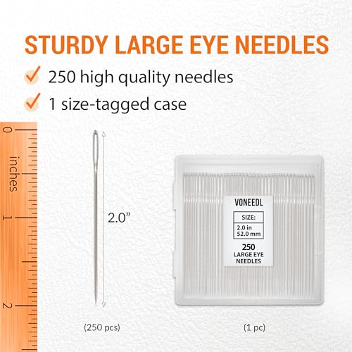 Hilo de coser encerado (3 colores), agujas pesadas (11 piezas), agujas afiladas de ojo grande (250 piezas) — Agujas duraderas para coser a mano, adecuadas para cuero, lona y más miniatura 4