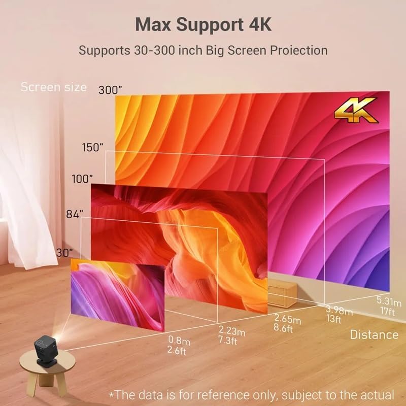 Mini proiettore tascabile 4K, Smart Android, WiFi, DLP a LED per esterni, video proiettore home theater 1080p