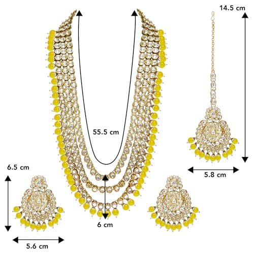 Image of Peora Ethnic Traditional Kundan Bridal Jewelry Set Gift for Women