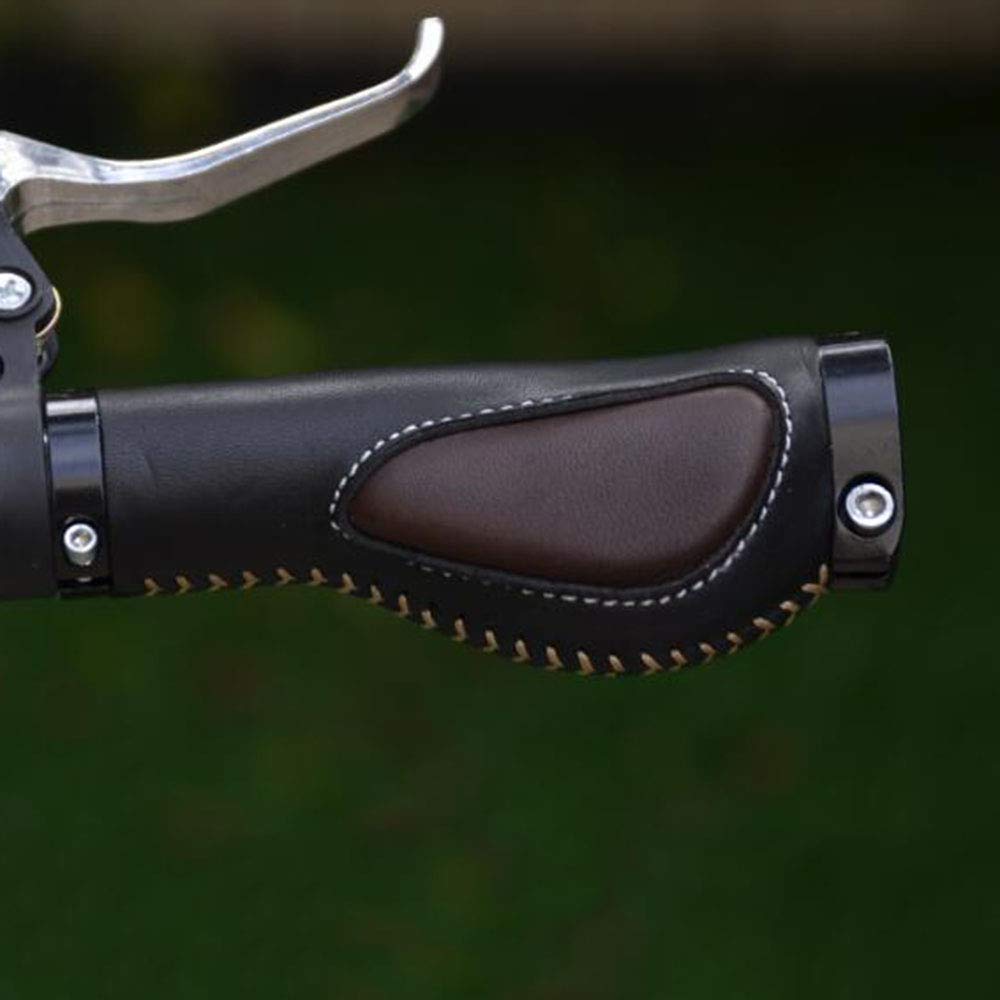 Fahrrad Komfortable Griffe Anti-Rutsch-Stoßdämpfung Rindsleder MTB Leder Mountain Lenkerabdeckung Fahrradlenker Griffe Lock-on Rennrad Lenker Zubehör