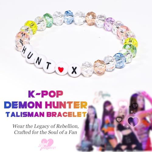 AICase for Kpop Demon Hunters Merch Rumi Zoey Mira Jinu Saja Inspired Crystal Bracelets Stackable Stretch Friendship Beaded Bracelets for Huntrix k pop Merchandise Jewelry Gifts for Fans Women_83