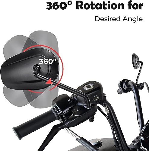 Image of Black 8mm Teardrop Rearview Mirrors for Harley Touring Street glide Road glide Road king Electra glide Tri glide Freewheeler Street XG750 Sportster XL883 1200 Softail Street Bob Low Rider Dyna