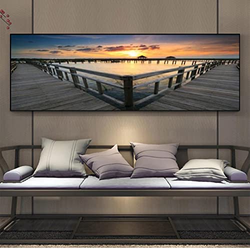 Affiches Nature Paysage Mer et Montagne 70x210cm Décor de Chevet