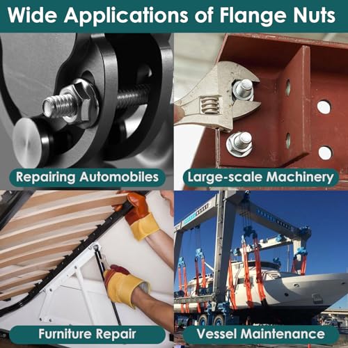 Suvictong FLANGENUT-M6 X 1.0Mm Serrated Flange Nuts 100 Pcs,304 Stainless Steel Metric Hex Lock Nuts thumb #5