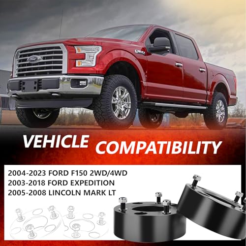 Image of 3 Inch Front Leveling Lift Kit For 2004-2026 Ford F150 2WD /4WD, Lift Kit Compatible With Expedition 2003-2018,2pcs Aluminum Suspension Strut Spacers | Raise Front End 3 inch