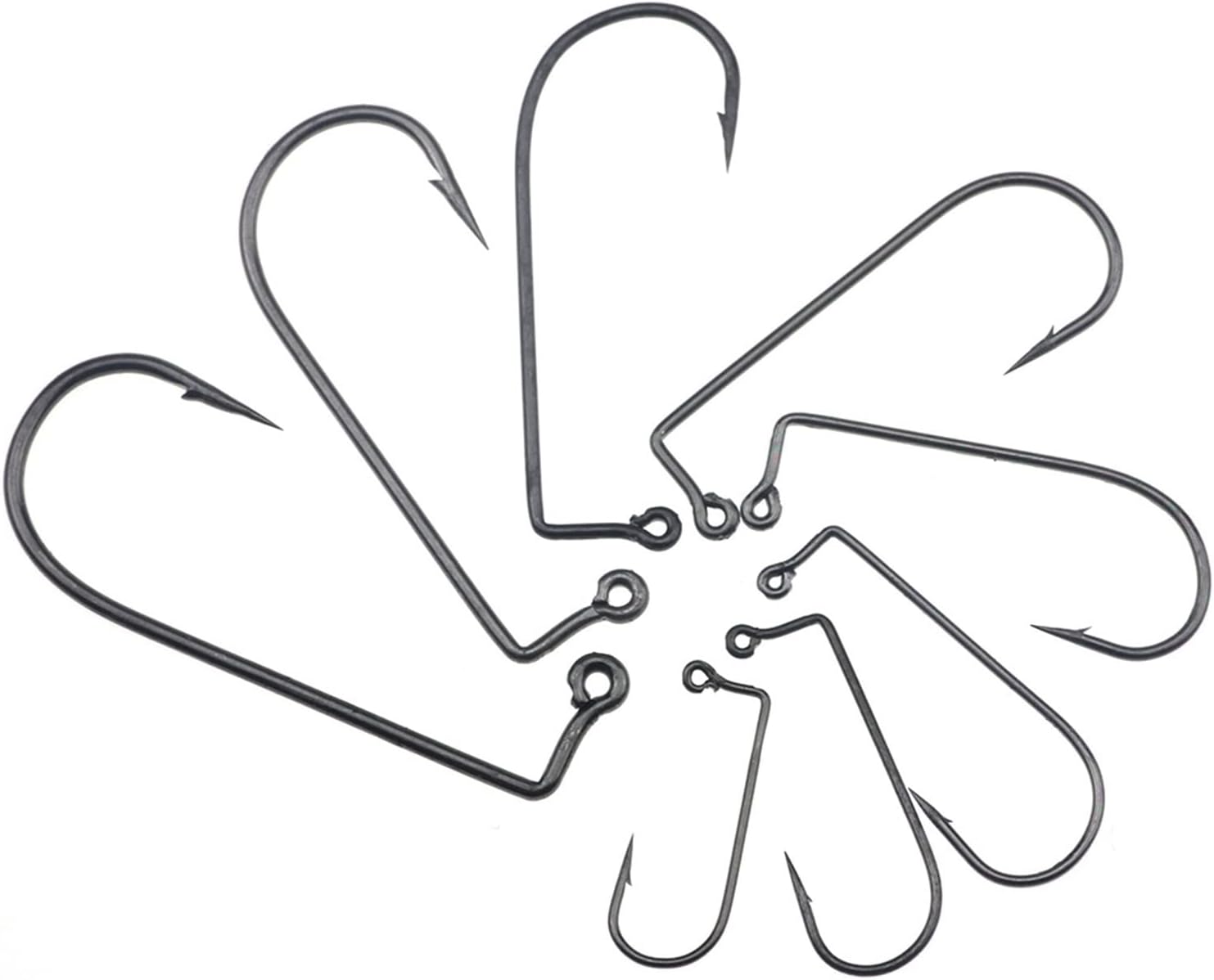 Fishing Hooks 50Pcs/Bag 90 Degree Jig Fly Tying Strong Wire Saltwater Freshwater Fish Hook Jig Fishing Size 6 4 2 1 1/0-4/0# Fishing Accessories (Color : Size 2)