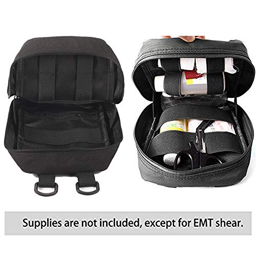 Medical Pouch - 1000D Tactical Molle Emt Pouches First Aid Ifak Utility Bag With First Aid Patch And Shear (2 Pack Black+Green) #TOP2