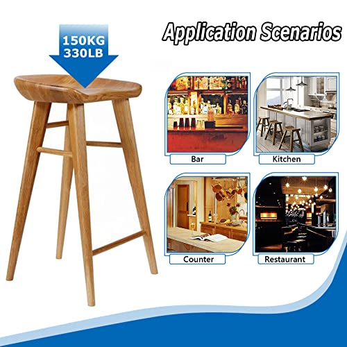 Tabouret de bar en bois de 75cm hauteur ajustable pour comptoir de cuisine