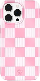VELVET CAVIAR for iPhone 14 Pro Case Pink Checkered - Compatible with MagSafe - 10ft Drop Tested