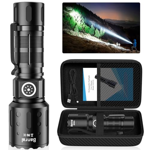 Image of Flashlights High Lumens Rechargeable, Super Bright LED Small Powerful Flashlight with Memory Function, 6Modes Pocket Waterproof Flash Light for Camping,Hiking,Stocking Stuffer for Men (1, Black)