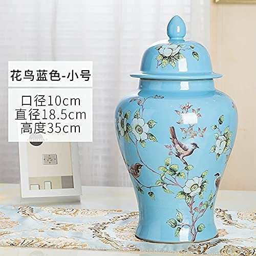 Amazon.co.jp: 中国陶磁器景徳鎮 18インチ スカイブルー花瓶 蓋付き 鳥