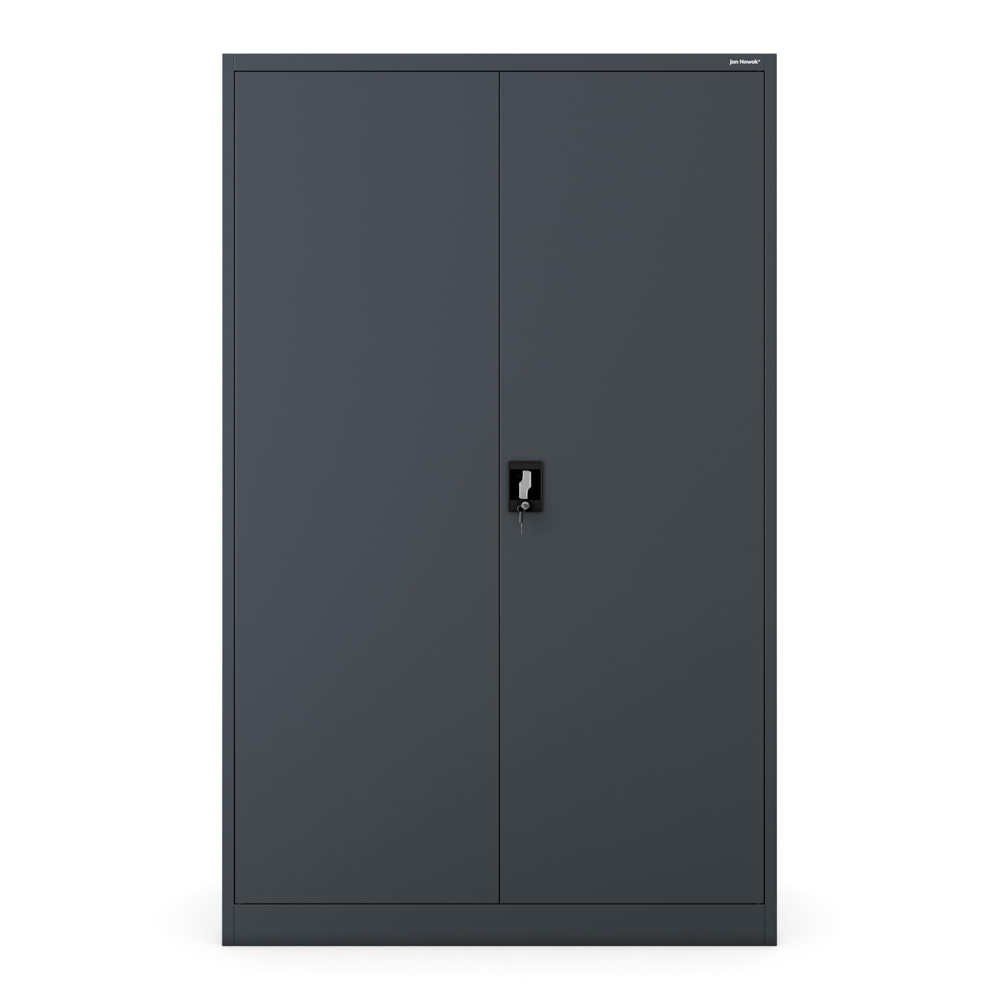 Jan Nowak Armoire métallique verrouillable Grande capacité pour Bureau et Archives Armoire Acier Professionnelle pour dossiers Documents et classement A4 185 x 115 x 60 cm Anthracite