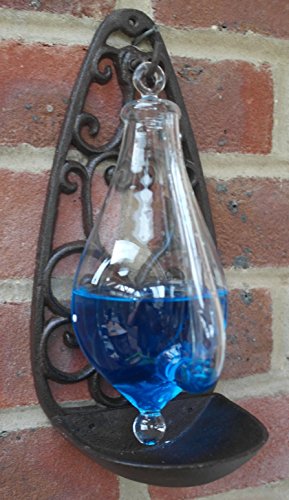 Wall Mounted Thunder Glass Barometer with cast Iron Base Weather forecasting