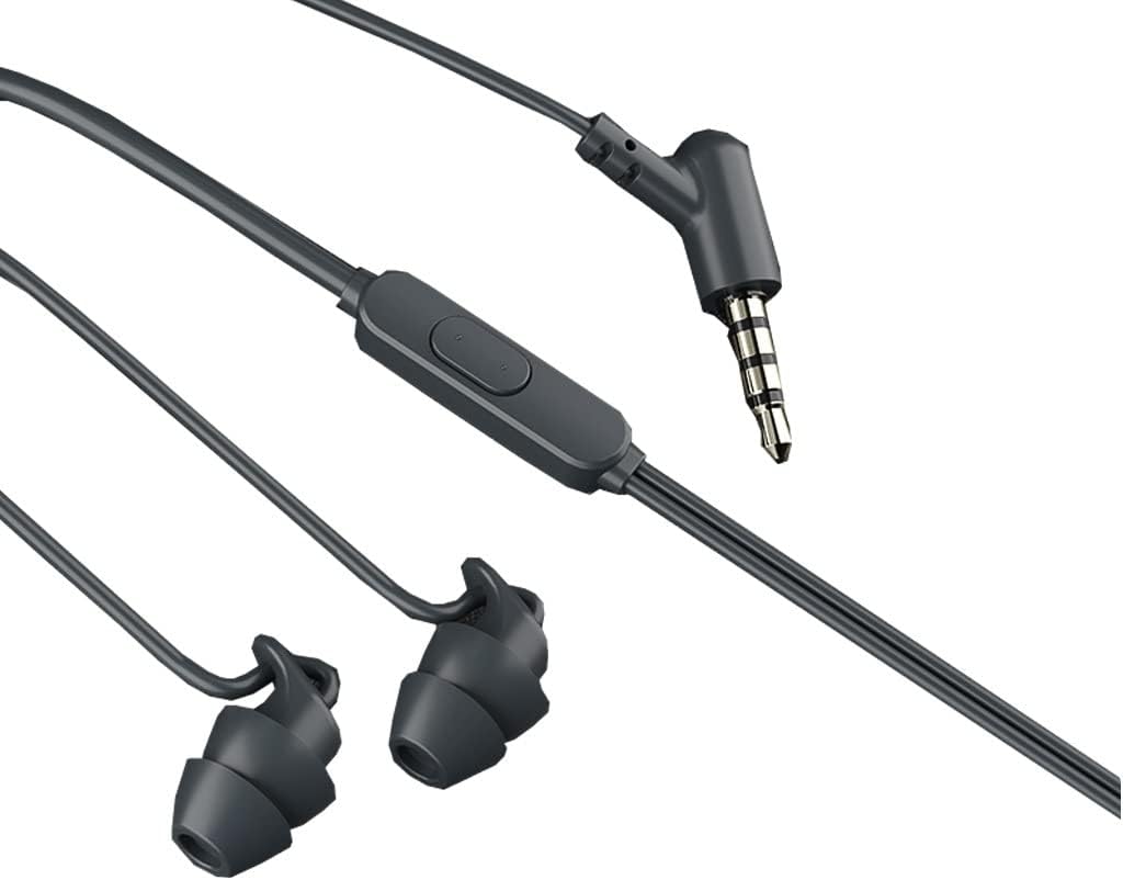 Tapones para los oidos Auriculares for dormir con micrófono Silicona suave de doble capa Auriculares de calidad de sonido altos de oreja Sin nudos Sin nudos Cancelación de ruido Earplugs for dormir, e