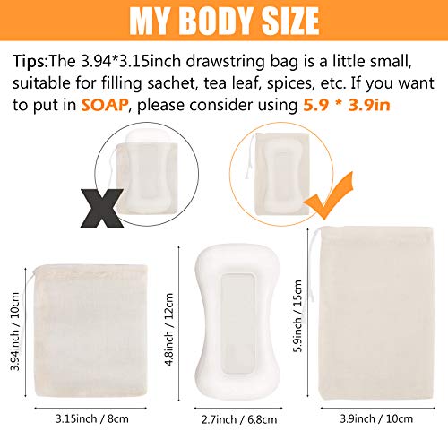 Chielor 50Pcs Cotton Muslin Bags-3.94 X 3.15 Inches Eco-Friendly Drawstring Bags For Reusable Sachet thumb #1