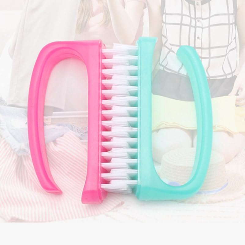 Frcolor 4Pcs Nail Cleaning Brush Set with Soft Bristles for Fingernail Dust Removal Manicure Nail Brush Cleaner for Home and Salon Use