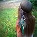 Zoestar Boho Piuma fascia indiana testa catena hippie pavone copricapo tribale capelli gioielli vintage accessori per capelli per le donne
