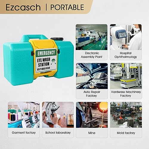 Image of Portable Eyewash Station 8-Gallon OSHA Approved with One Station Sign and Two Inspection Tags, Wall-Mounted Gravity-Flow Indoors and Out, 30L Refillable Eyewash Station Heavy Duty