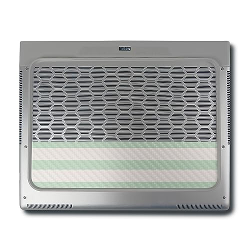 Image of MightySkins Carbon Fiber Skin Compatible with Alienware X16 R1 (2023) Full Wrap Kit - Mint Stripes | Protective, Durable Textured Carbon Fiber Finish | Easy to Apply & Change Styles | Made in The USA
