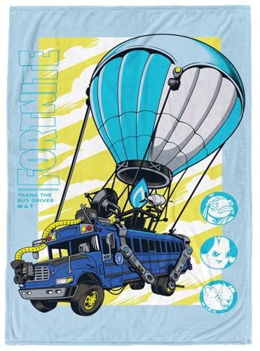 Jay Franco Kids Plush Throw Blanket Soft & Cozy Fleece Throw for Bedroom & Couch Dcor Official Licensed Product Blue - Fortnite 60x90 - Large Blanket